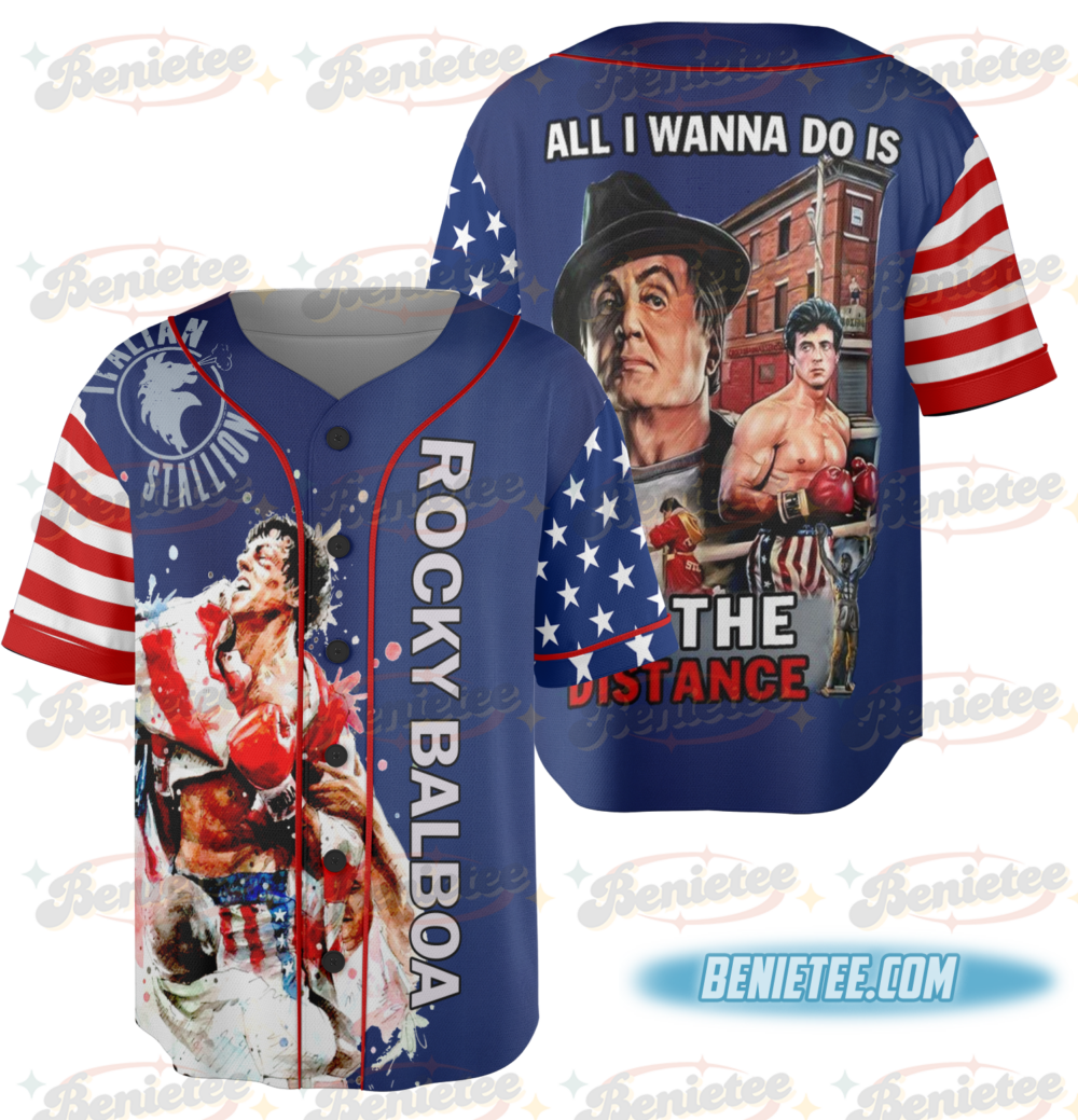 Rocky Balboa Go The Distance Personalized Baseball Jersey