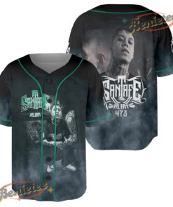 Santa Fe Klan Rap Jersey, Concert Merch Mexico Hip Hop Cumbia Latin Trap Baseball Jersey