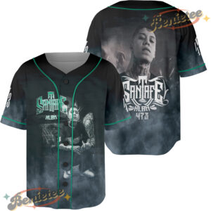 Santa Fe Klan Rap Jersey, Concert Merch Mexico Hip Hop Cumbia Latin Trap Baseball Jersey