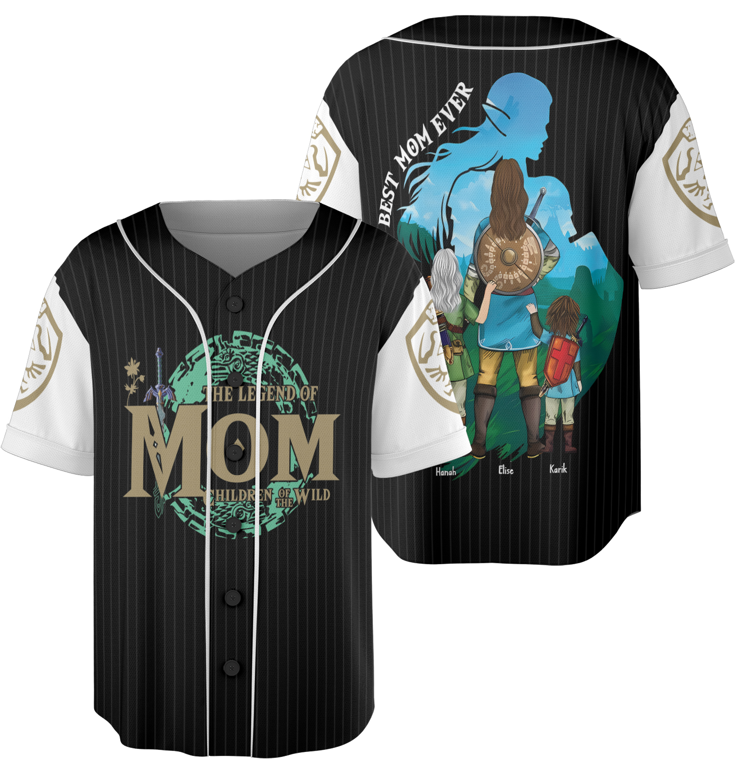 The Legend Of Mom Jersey Shirt, Personalized Zelda Mom Shirt, Best Mom Ever Shirt, Children Of The Wild, Mother's Day Gift