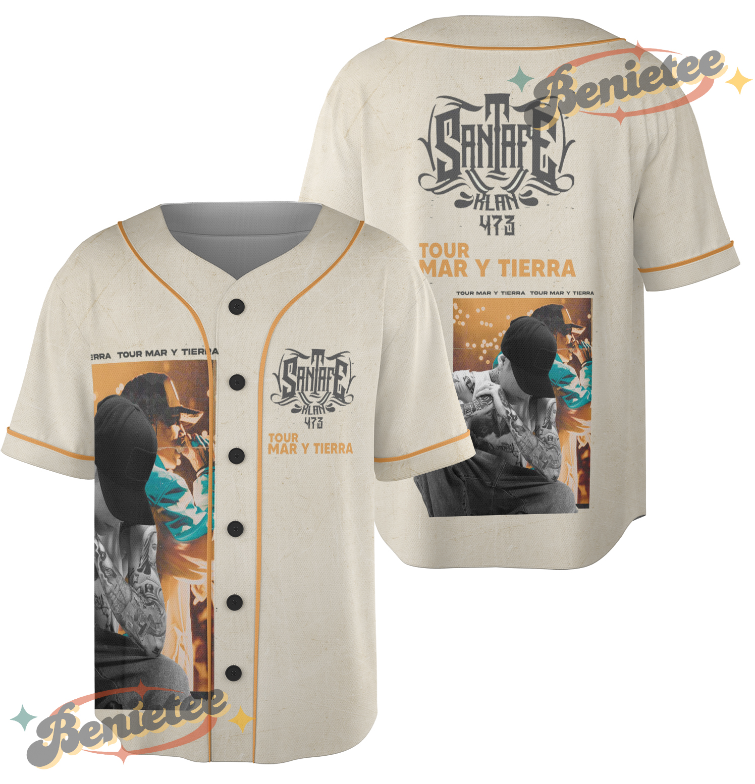 Santa Fe Klan Rap Jersey, Concert Merch Mexico Hip Hop Cumbia Latin Trap Baseball Jersey