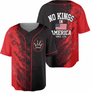 Racing 2025 Season Jersey Anti MAGA Protest No Kings In America Pro Democracy Liberal Political Gift Fourth Of July Shirt Loose-Fitting Unisex All-Over Print Design