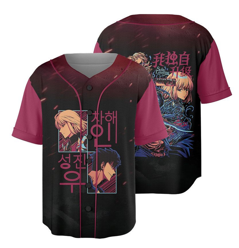Sung Jin-woo x Cha Hae-in Baseball Jersey, Couple Anime Shirt, Solo leveling Jersey