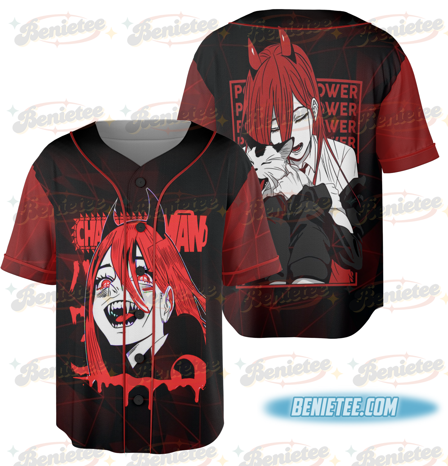 Chainsaw Man Heavy Jersey, Anime Lovers Tee, Manga Jersey, Japanese Anime Gift, Vintage Graphic Jersey - Unisex Heavy Cotton Baseball Jersey