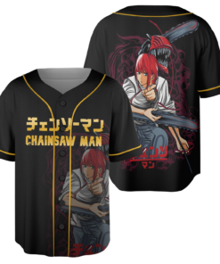 Chainsawman Unisex Jersey, Cool Anime Jersey, Black Full Size