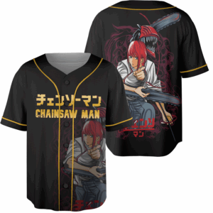 Chainsawman Unisex Jersey, Cool Anime Jersey, Black Full Size