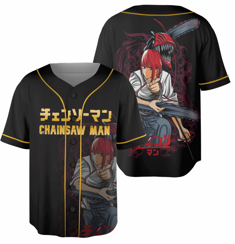 Chainsawman Unisex Jersey, Cool Anime Jersey, Black Full Size