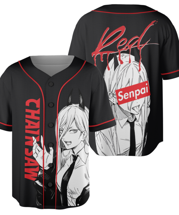 Senpai - Chainsaw Man Baseball Jersey, Anime Jersey