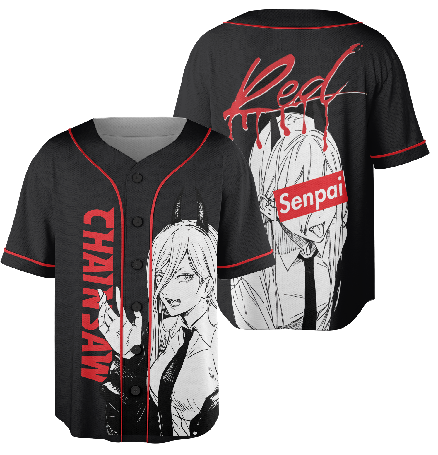 Senpai - Chainsaw Man Baseball Jersey, Anime Jersey