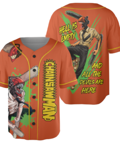 Chainsaw Man Baseball Jersey, Anime Jersey, Cool Anime