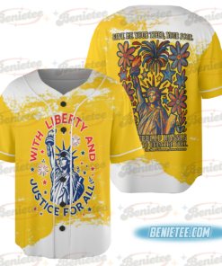 Statue of Liberty Jersey, With Liberty and Justice For All Size, Patriotic 4th of July Tee, Independence Day Freedom USA America jersey