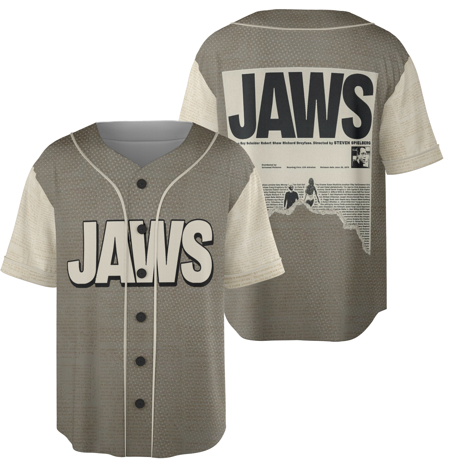 Unisex, Jaws Movie Jersey - Jaws, movie Jersey, 90s movie Baseball Jersey, retro movie, Jaws Jersey