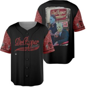 Halloween Horror Characters Jersey, 2025 Halloween, Horror Movie Halloween Sublimation, Scary Movie Shirt, Horror Jersey, Funny Halloween Baseball Jersey
