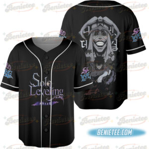 Oversized Acid Washed Anime Jersey, Heavyweight Unisex Streetwear Baseball Jersey, Solo Level Style Gym Shirt, Cool Anime Fan Gift Tee