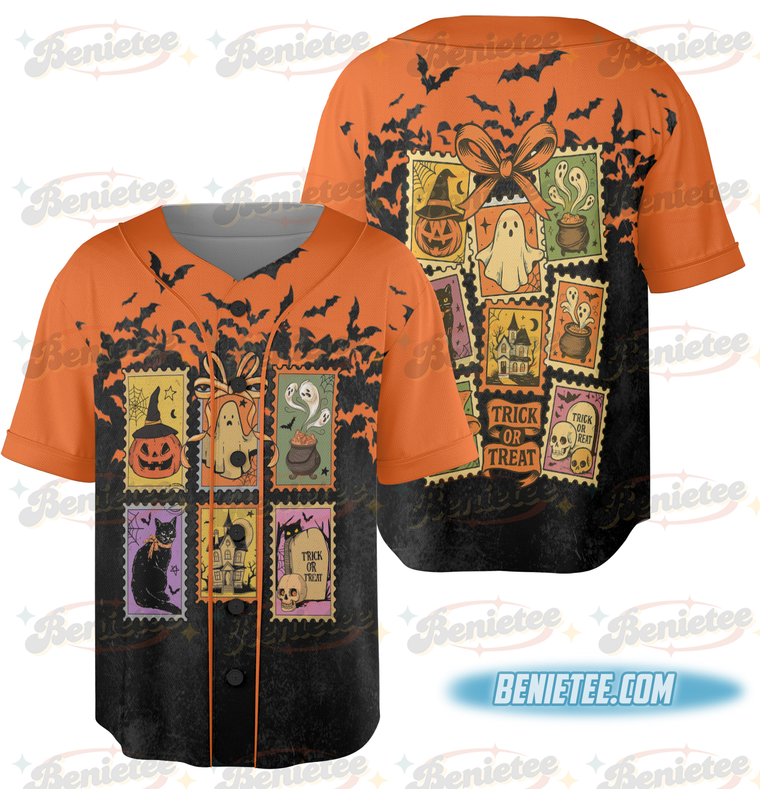 Vintage Halloween Cat Ghost Jersey, Girly Halloween Baseball Jersey, Preppy Fall Aesthetic, Halloween Jersey