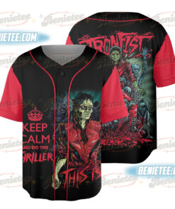 Michael Jackson Halloween Ironfist Keep Calm And Do The Thriller Baseball Jersey