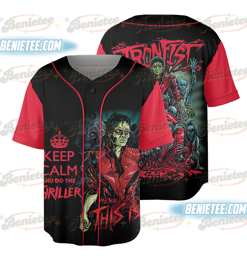 Michael Jackson Halloween Ironfist Keep Calm And Do The Thriller Baseball Jersey