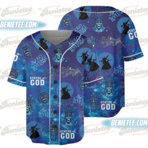Statue of God Solo Leveling Button Up Baseball Jersey