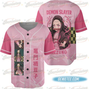 Demon Slayer Nezuko Panels Baseball Jersey, Cute Jersey
