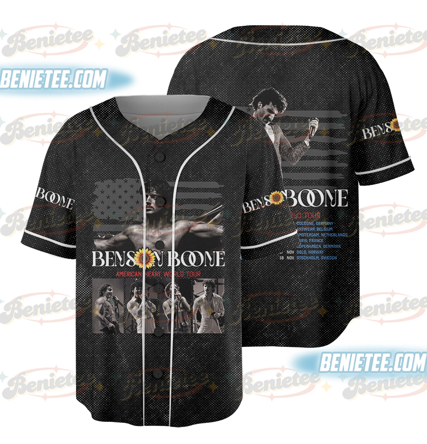 Benson Boone Vintage Shirt, Tour Album 2025 Concert Gift Unisex Baseball Jersey