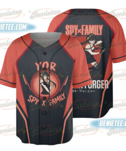 Yor Forger Spy x Family Button Up Baseball Jersey, Anime Jersey