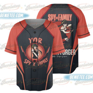 Yor Forger Spy x Family Button Up Baseball Jersey, Anime Jersey