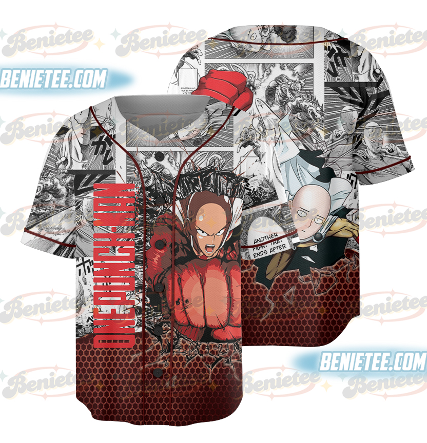 Saitama One Punch Man Sleeveless Baseball Jersey
