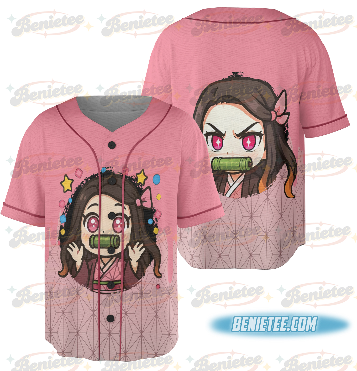 Emotes Demon Slaye Jersey – Twitch & Discord, Nezuko, Anime Streamer Assets Baseball Jersey