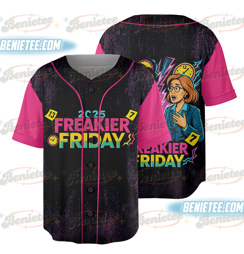 Freakier Friday Jersey, Freaky Friday Inspired Band Graphic Baseball Jersey, Oversized Vintage Style