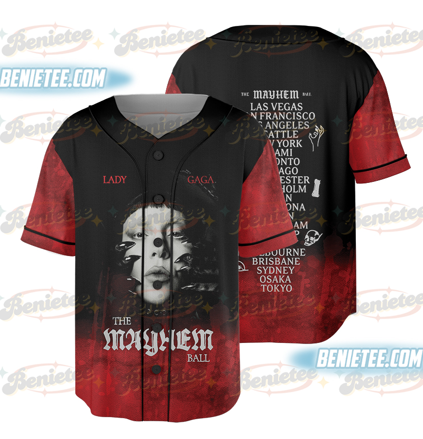 Lady Gaga The Mayhem Ball Tour 2025 Baseball Jersey, Lady Gaga Jersey