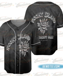 Spooky Island 2 Sides Baseball Jersey, Spooky Island Disco Skull Jersey, 90s Vintage Halloween Movie Shirt