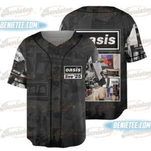 Oasis Live 25 World Tour Schedule Dates Two Sided Unisex Baseball Jersey