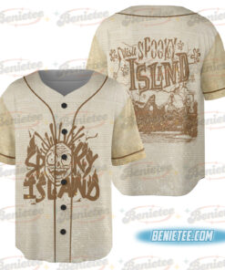 Spooky Island Baseball Jersey, Retro Spooky Island Halloween Movie Shirt,Disco Skull Jersey