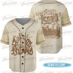 Spooky Island Baseball Jersey, Retro Spooky Island Halloween Movie Shirt,Disco Skull Jersey