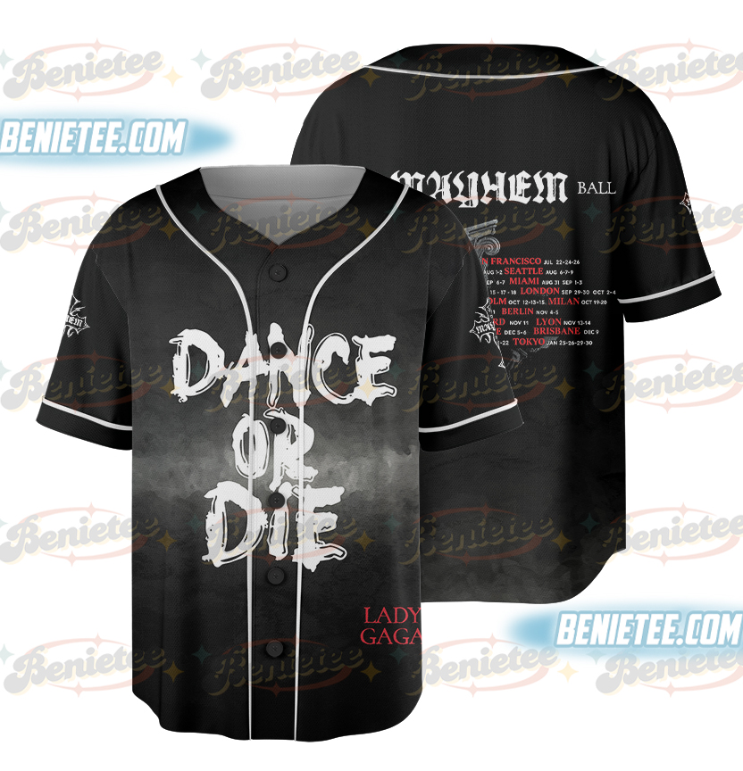 Lady Gaga Red Lady Dance or Die Abracadabra Glitter Tumbler Bumper Baseball Jersey