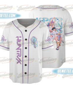 Huntrix Girls Kpop Demon Hunters White Jersey Shirt, K-pop Demon Hunters Shirt