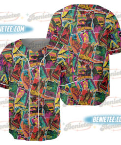 Retro Halloween Monsters Spooky Baseball Jersey, Halloween Movie Jersey