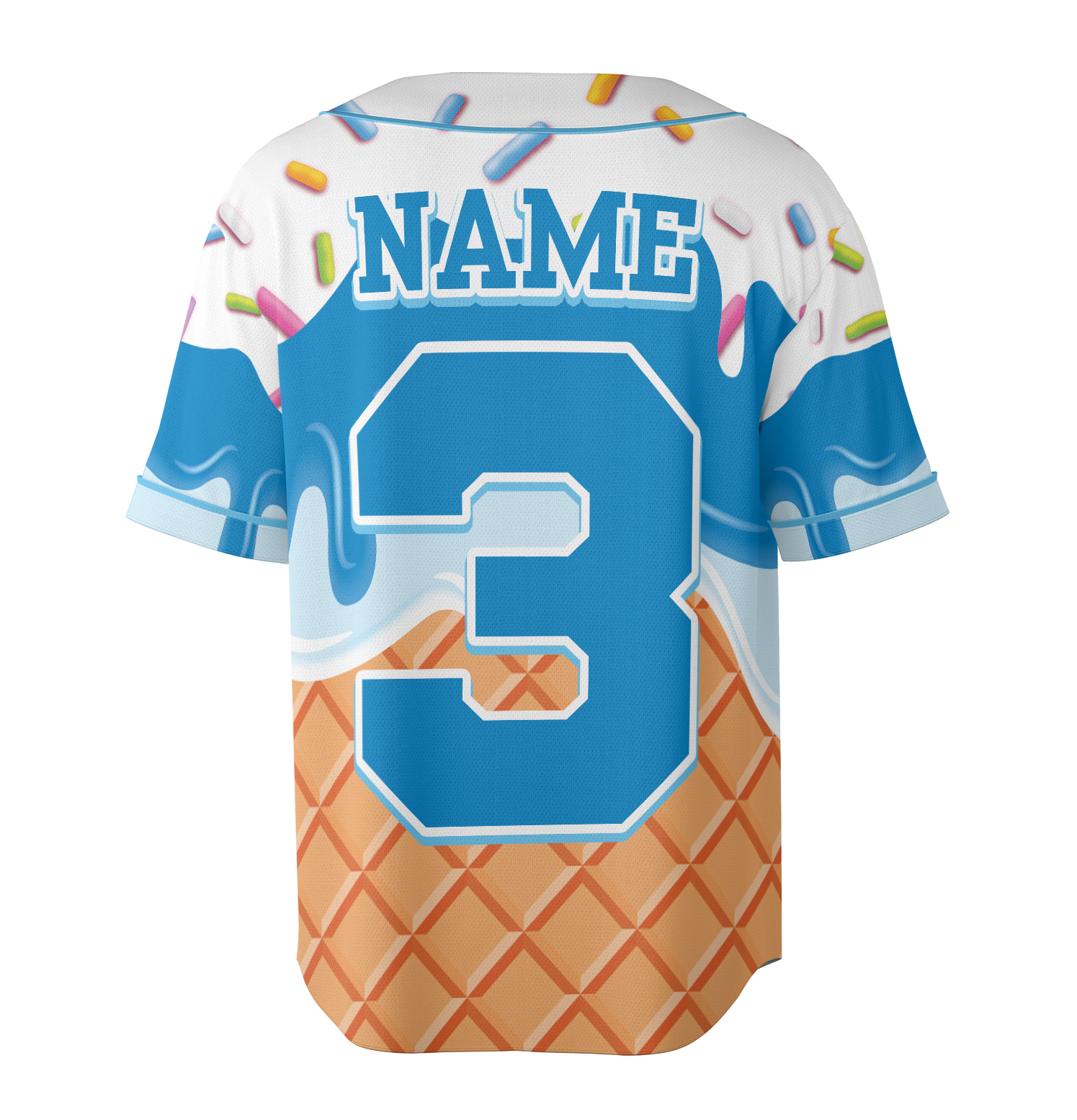 Personalized Ice Cream Drip Baseball Jersey For Boys, Ice Cream Drip Shirt, Baseball Ice Cream Drip, Baseball Jersey - Image 3
