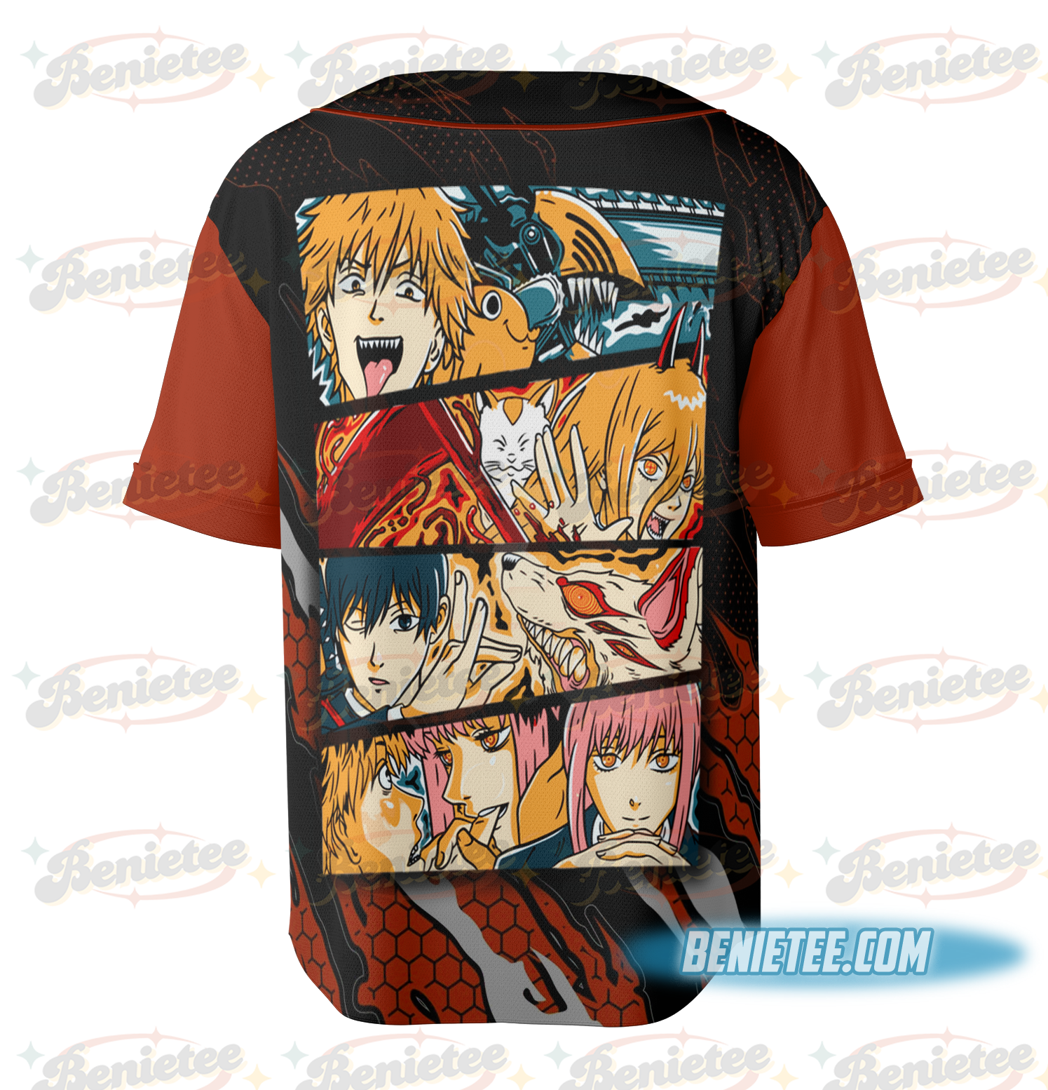 Makima Power Denji Aki Chainsaw Man Shirt Anime Baseball Jersey Unisex All Size, top 2025,anime - Image 4
