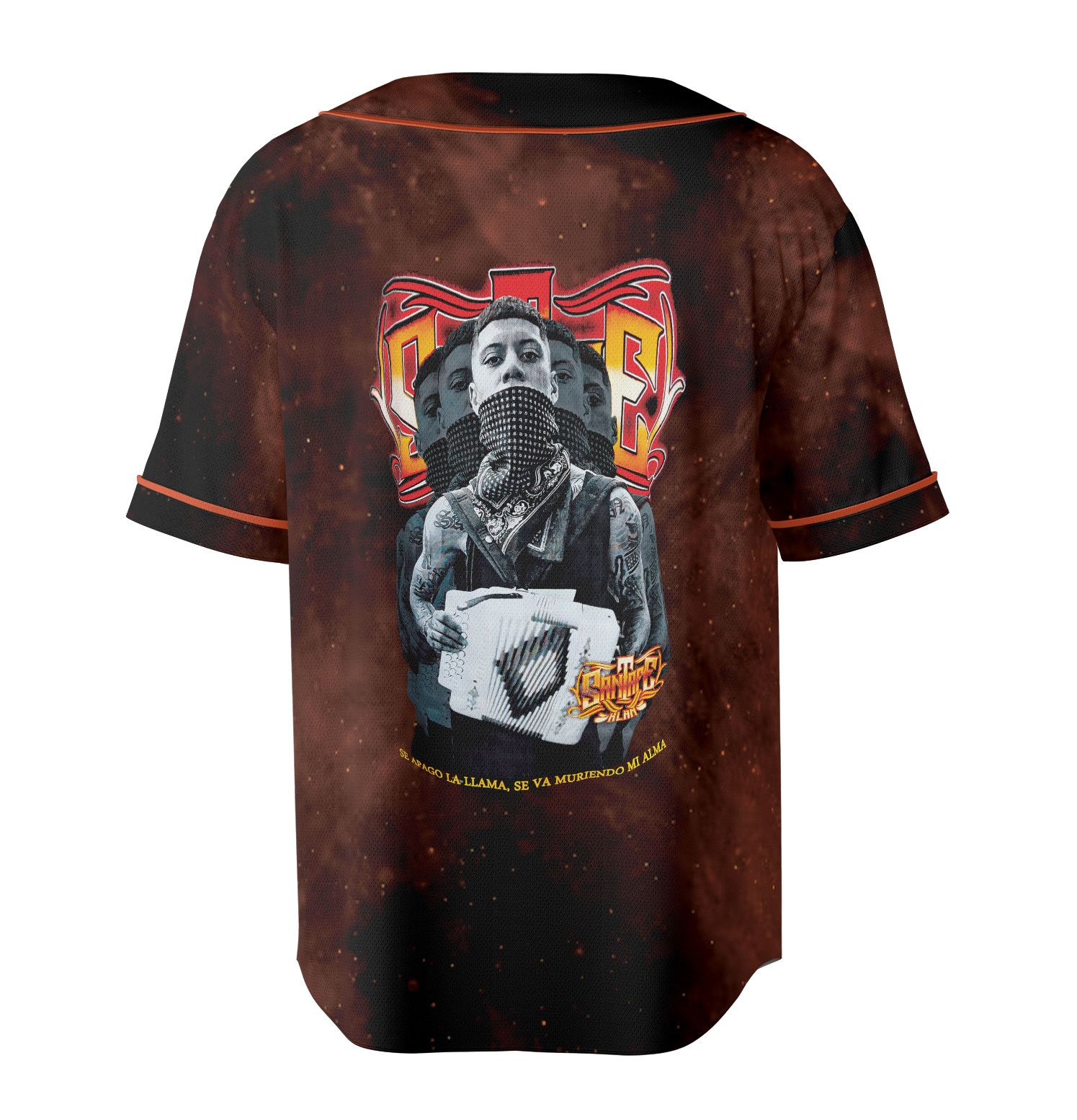 Santa Fe Klan Se Apago La Llama Playera Negra Dragon's Fire Black Jersey Mexico - Image 4