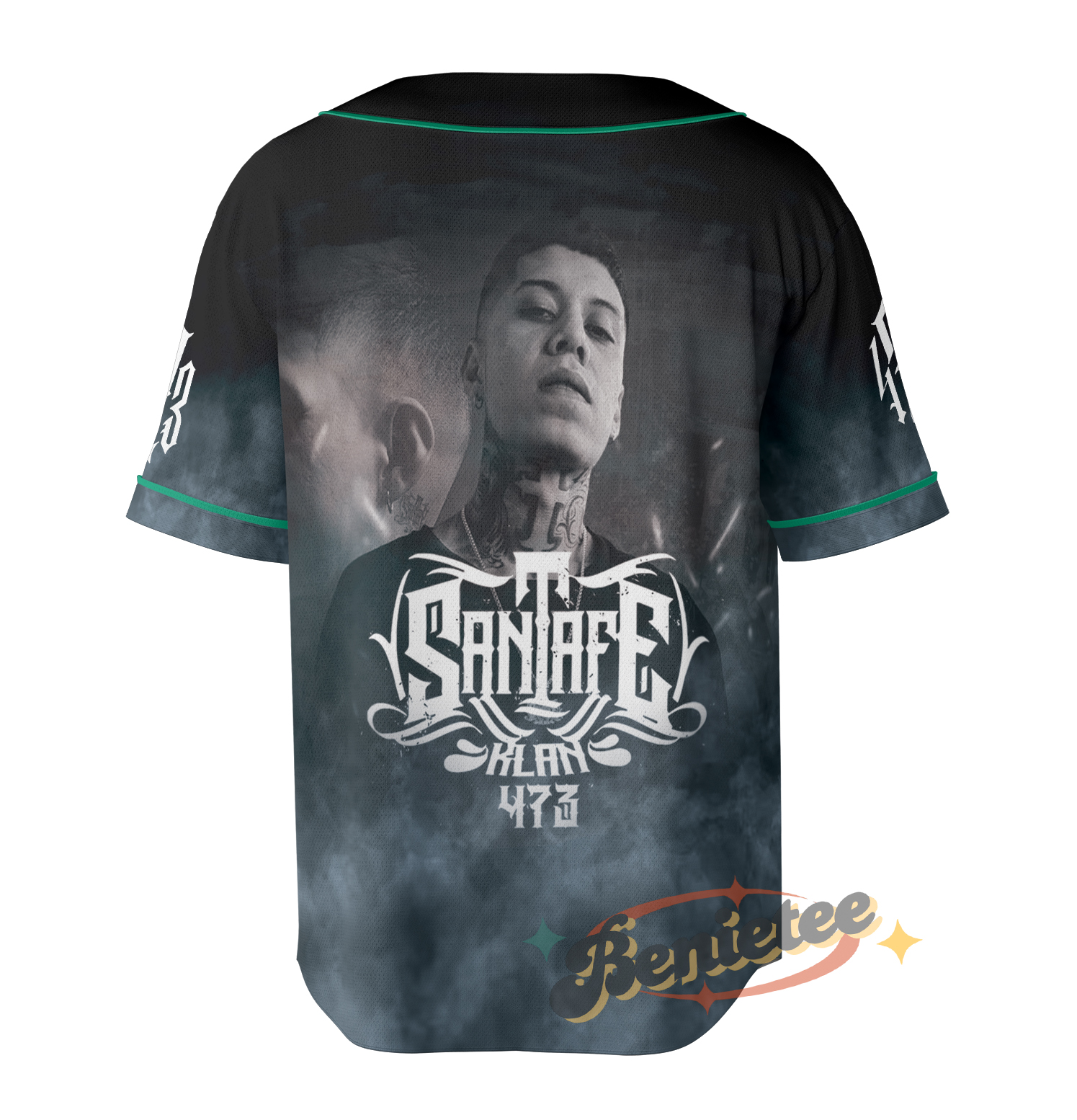 Santa Fe Klan Rap Jersey, Concert Merch Mexico Hip Hop Cumbia Latin Trap Baseball Jersey - Image 4