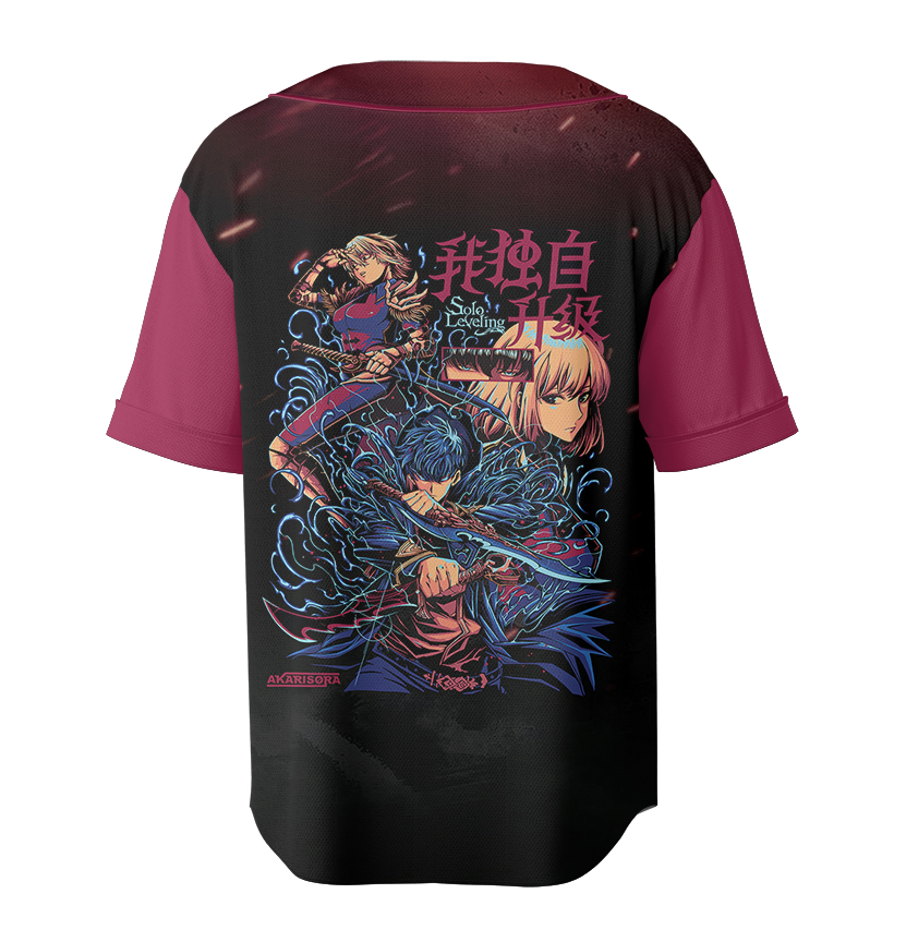 Sung Jin-woo x Cha Hae-in Baseball Jersey, Couple Anime Shirt, Solo leveling Jersey - Image 3