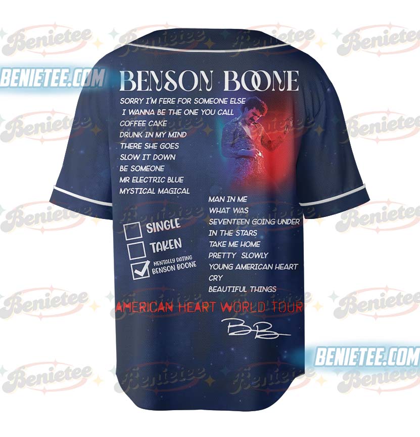 Benson Boone Merch Short Baseball Shirts Live 2025 - Image 3