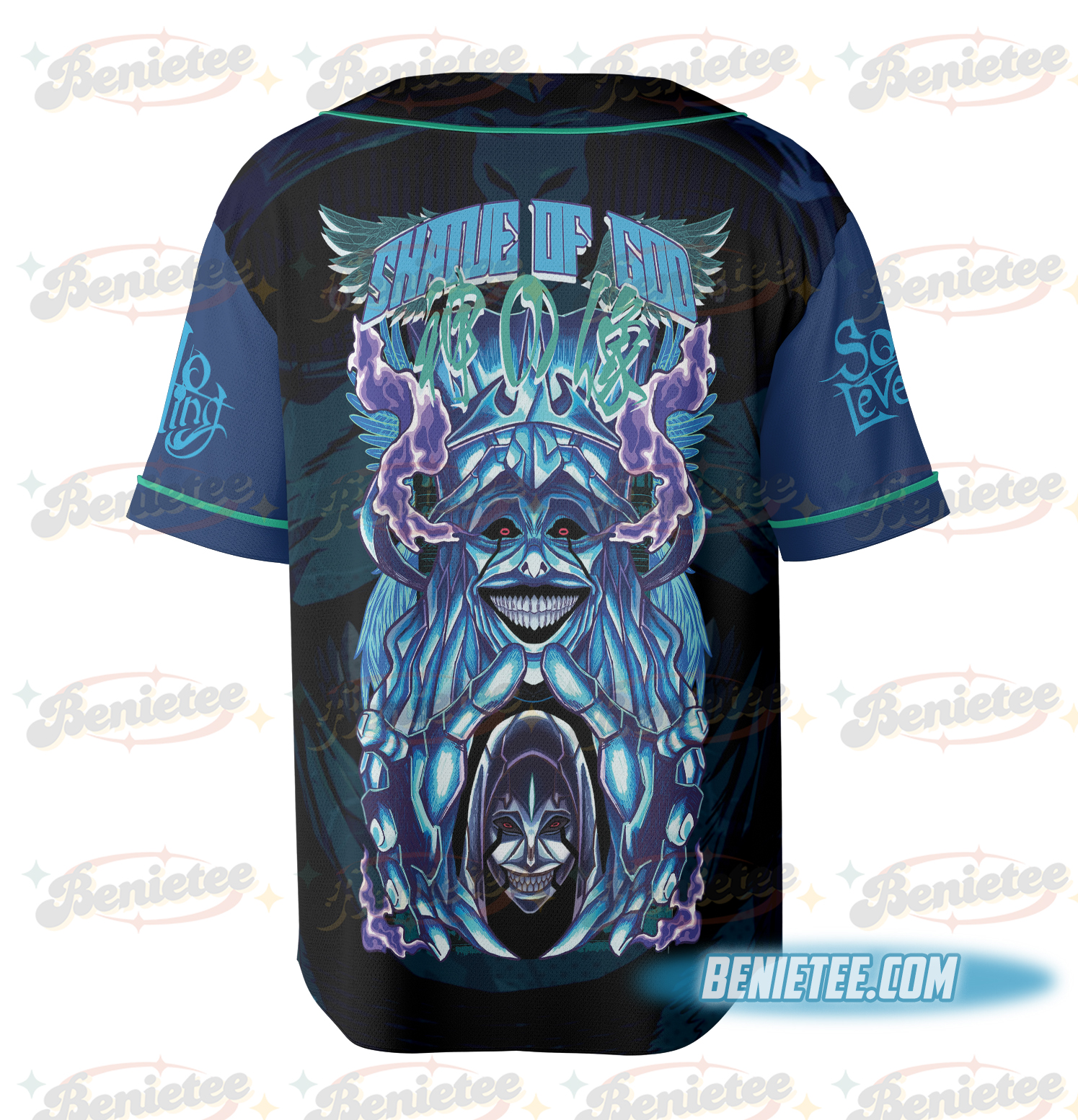 Statue of God Solo Leveling Streetwear Baseball Jersey - Image 4