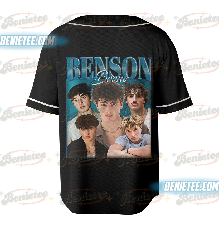 Benson Boone Vintage Jersey Merch Women Men Fashion Casual Short Sleeve Baseball Jersey - Image 3