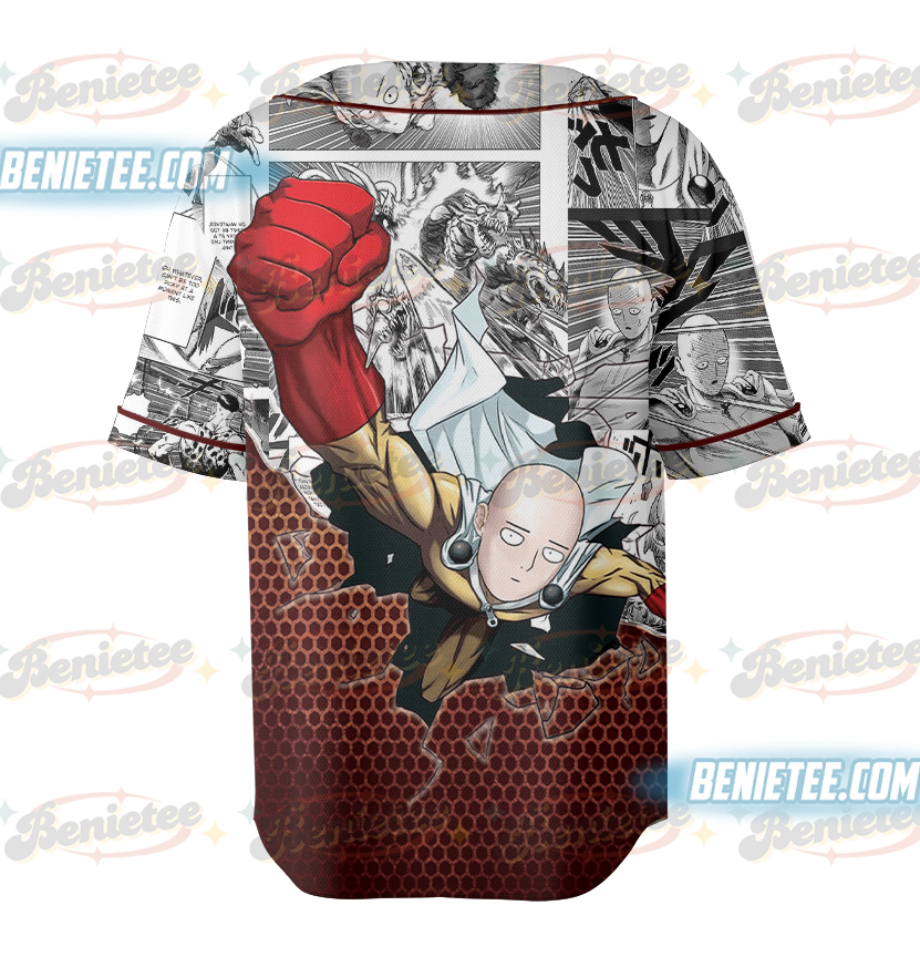 Saitama One Punch Man Sleeveless Baseball Jersey - Image 3