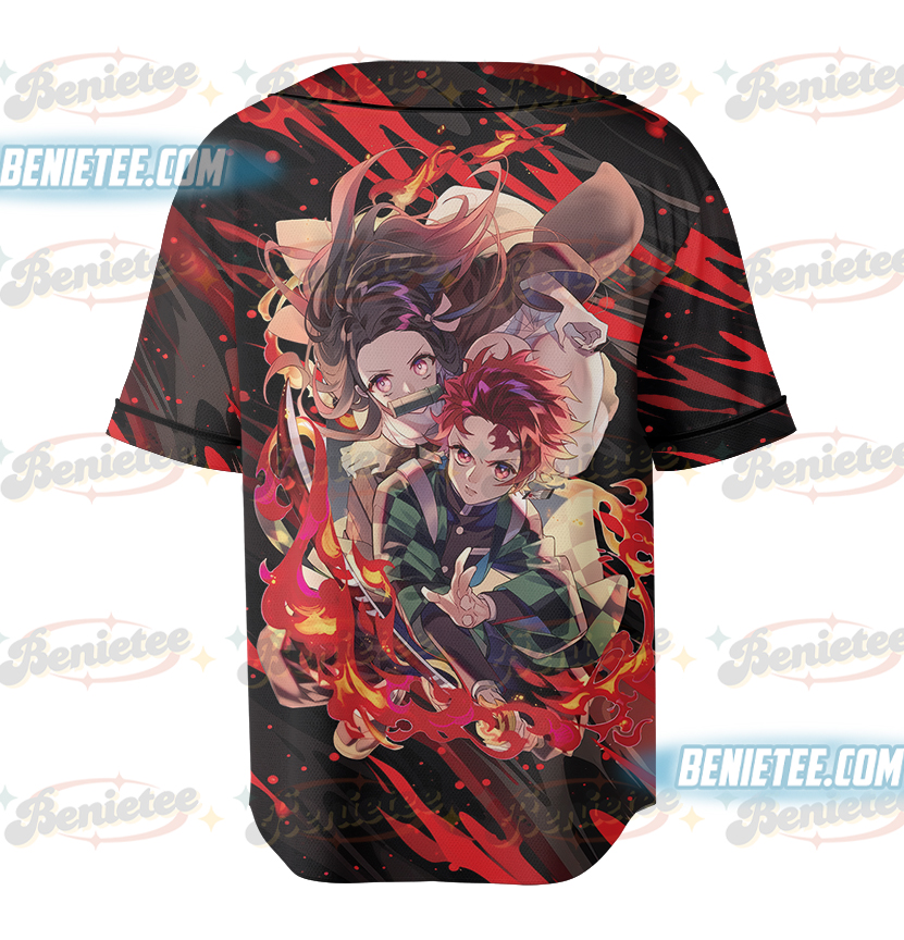 Demon Slayer Cosplay Tanjirou Tomioka Zenitsu Baseball Jersey, Couple Anime Jersey - Image 3