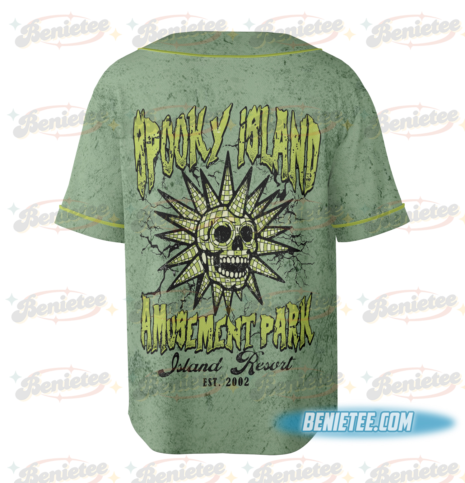 Spooky Island Jersey, Vintage Cartoon Halloween Movie Jersey, Spooky Island Disco Skull, Halloween Gift, Summer Spooky Shirt - Image 5