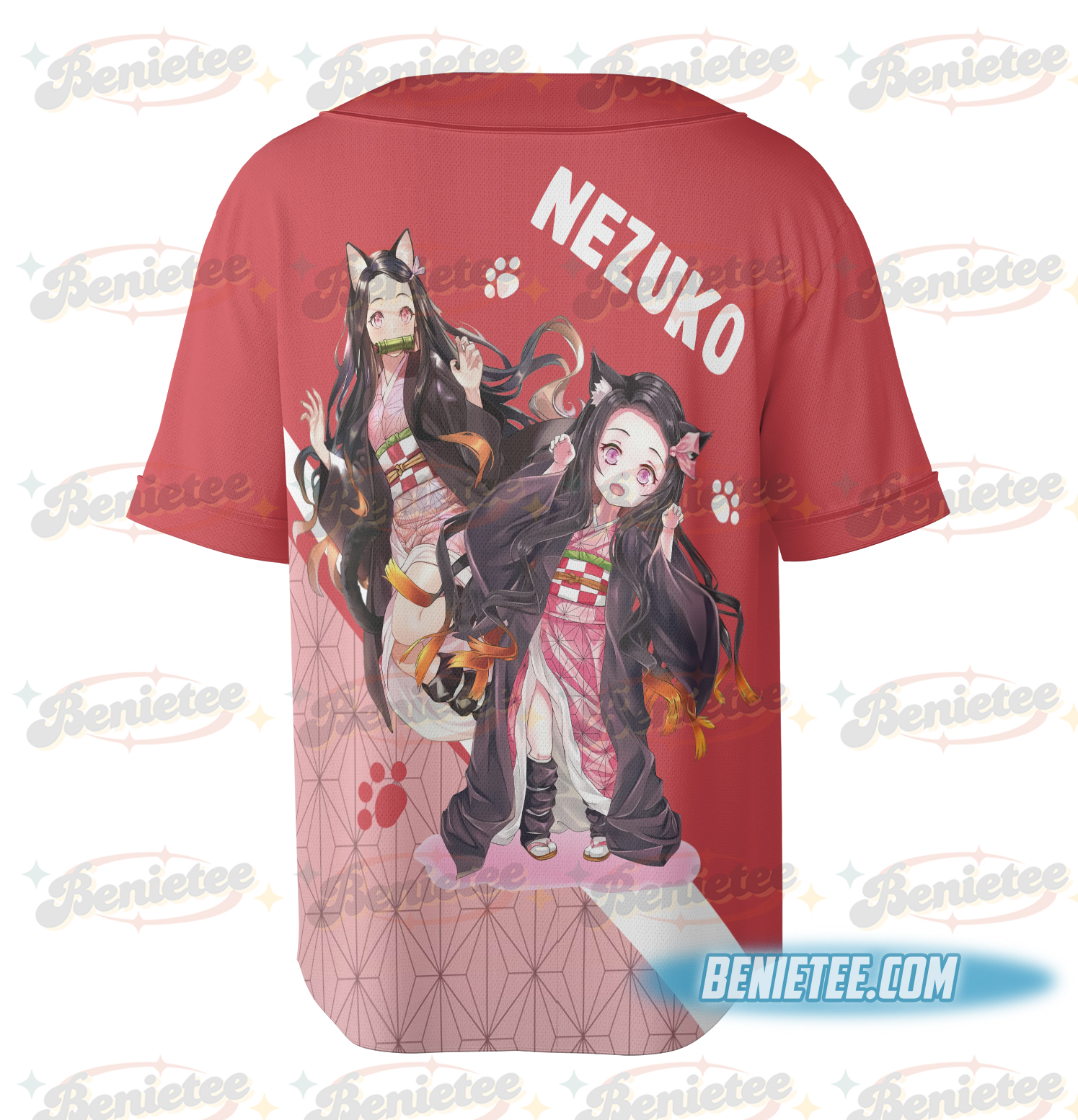Demon Slayer Anime Jersey 3D- Anime Manga Washed , Kamado Nezuko Baseball Jersey, Cute Anime - Image 4