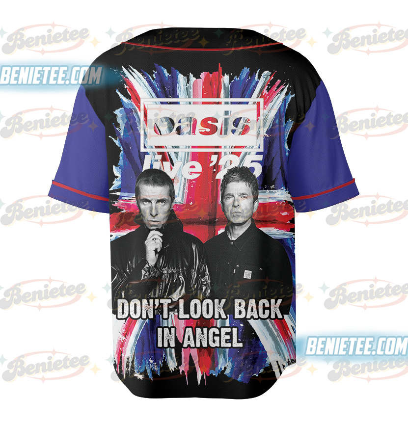 Oasis Live 2025 Tour Dont Look Back Is Angel 3D Baseball Jersey - Image 3